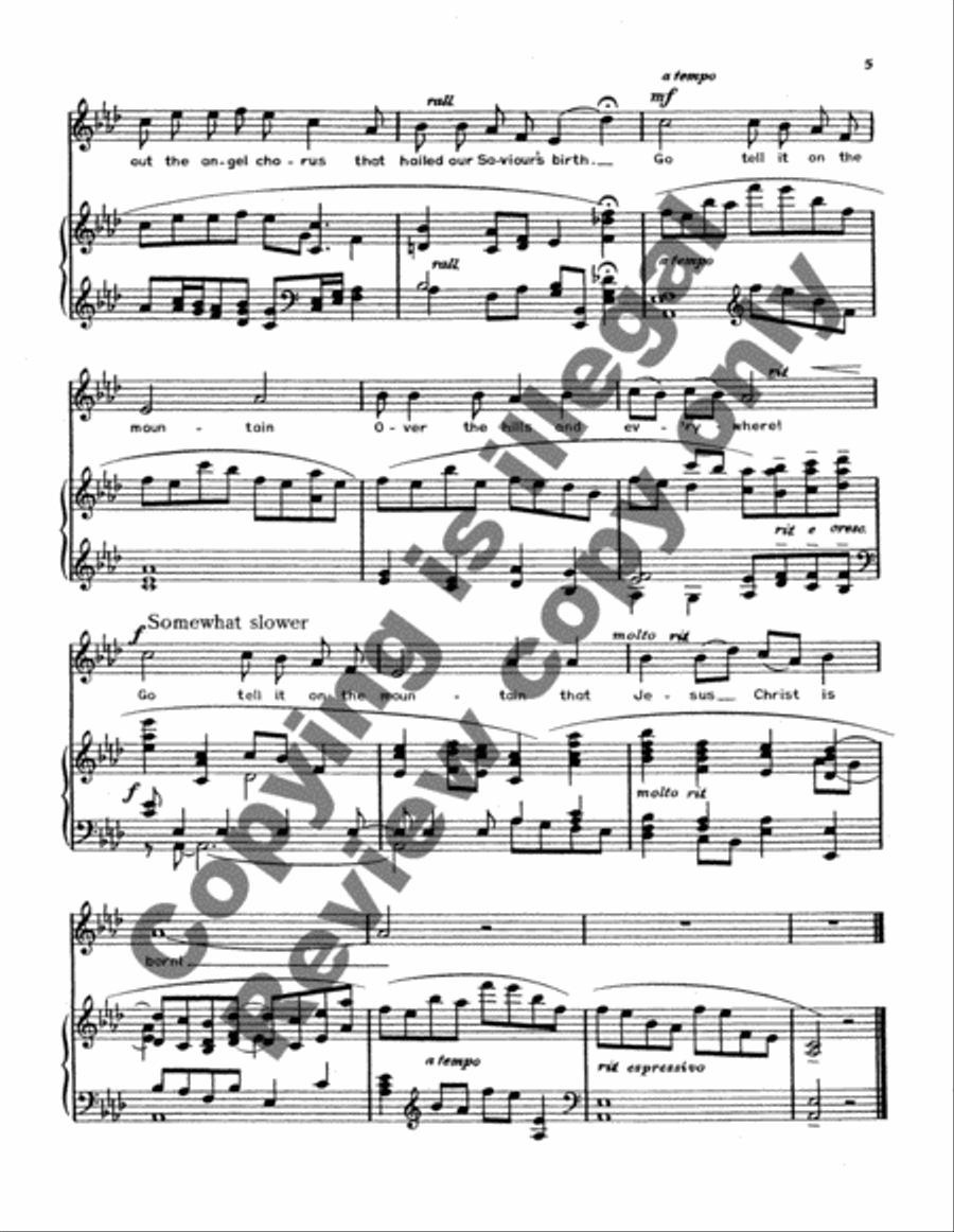 Go Tell It on the Mountain High Voice scores gallery preview page 6