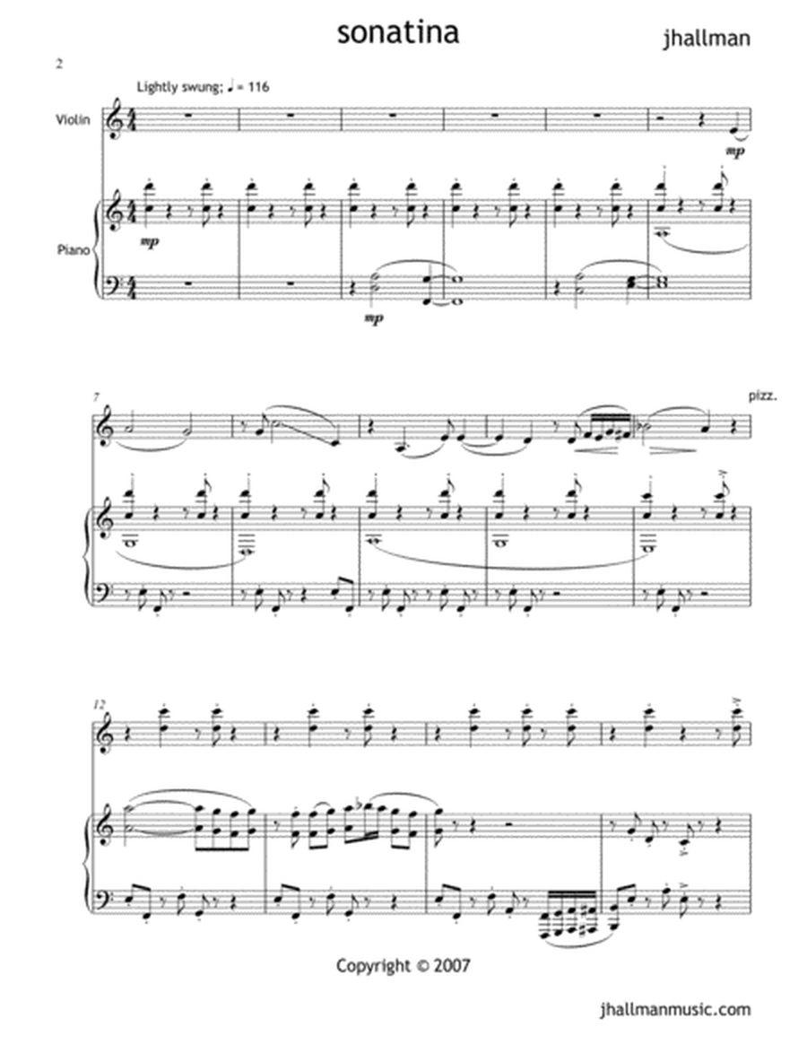 sonatina for violin and piano (score)