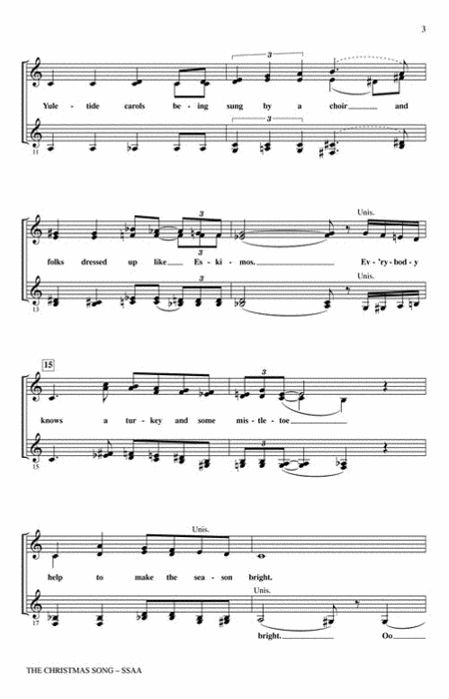 The Christmas Song (Chestnuts Roasting on an Open Fire) SSAA scores gallery preview page 3