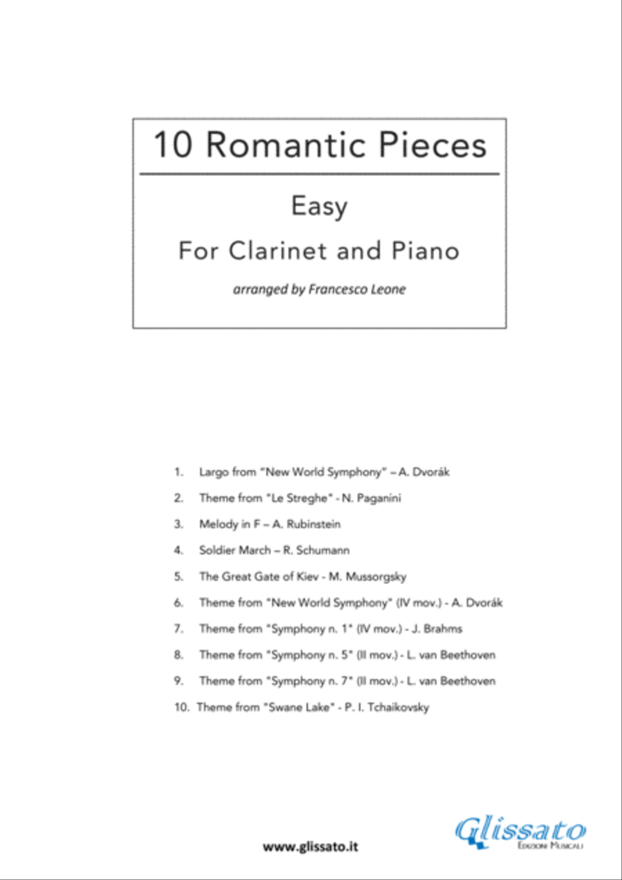 10 Easy Romantic Pieces - for Bb Clarinet and Piano Chamber Music scores gallery preview page 3