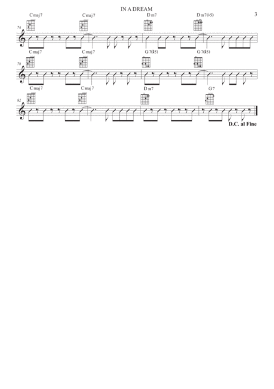 In a dream - A Bossa nova for solo Trumpet & Guitar Trumpet Duet scores gallery preview page 3