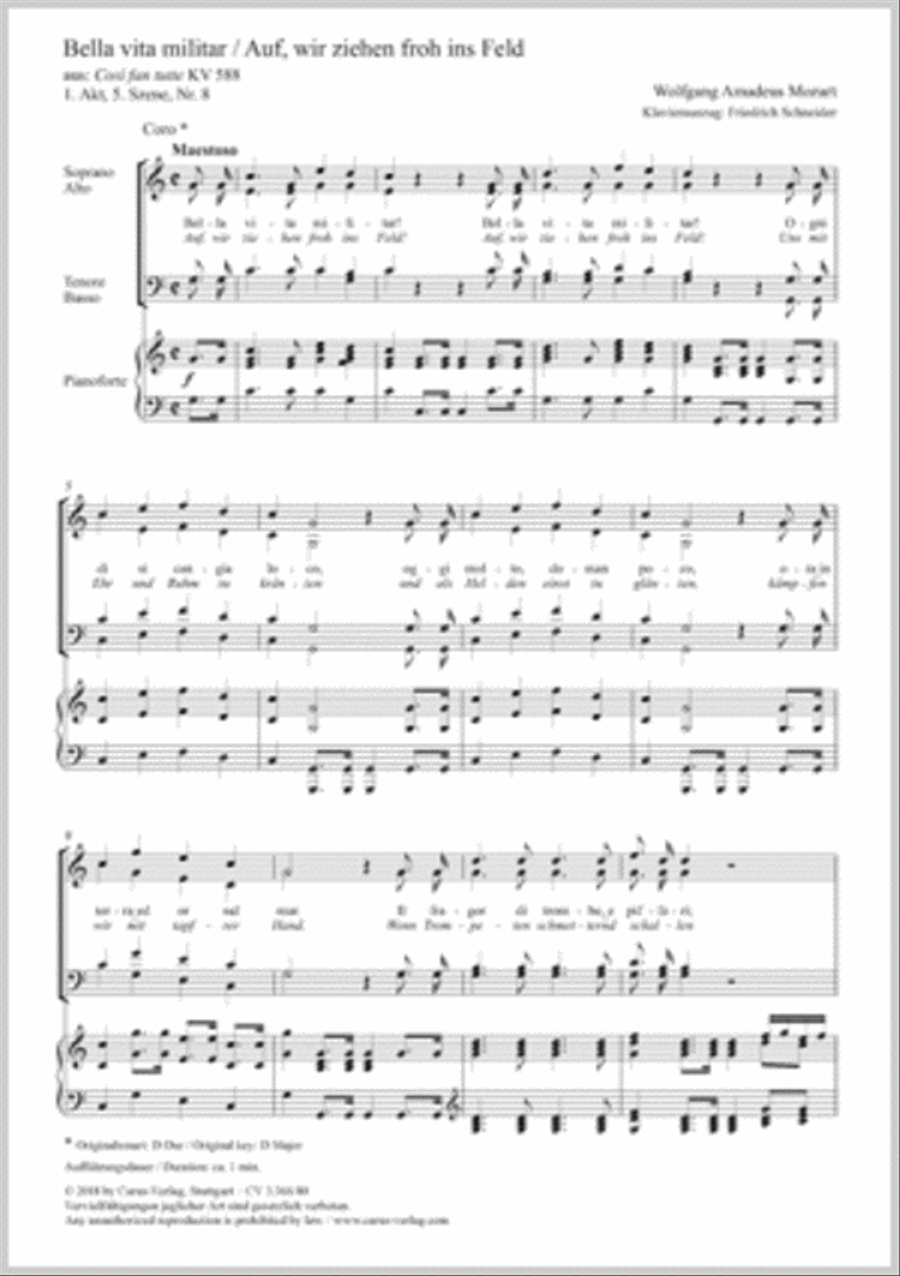 Bella vita militar 4-Part scores gallery preview page 1