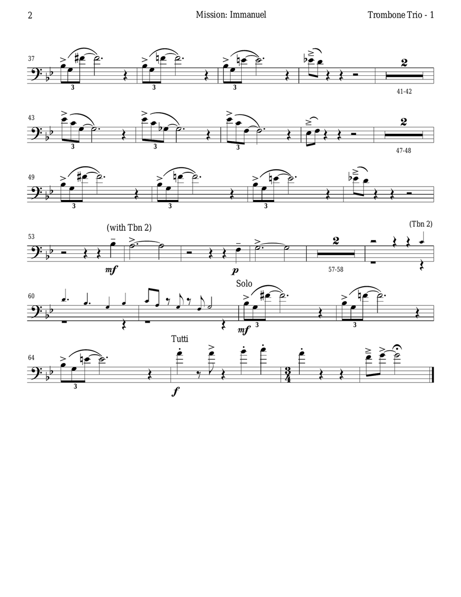 Mission: Impossible Theme Trombone Trio scores gallery preview page 6