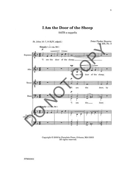 Two Motets on the Words of Jesus - Peace I Leave With You, I Am the Door of the Sheep