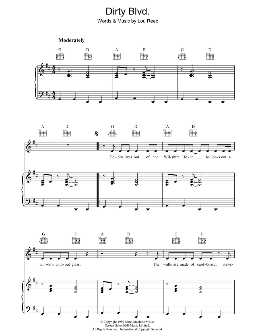 Dirty Blvd. Dirty Blvd. Guitar scores gallery preview page 1