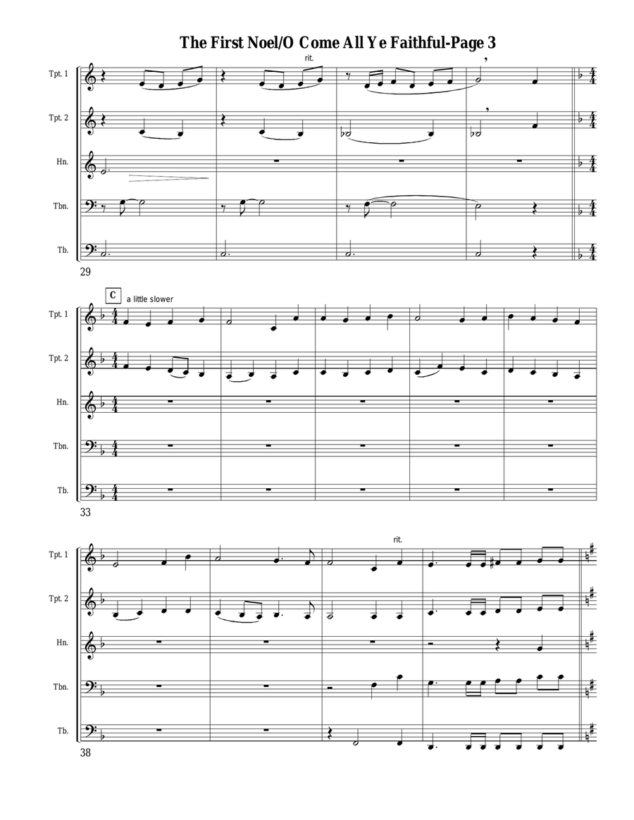 The First Noel for Brass Quintet Brass Quintet scores gallery preview page 3