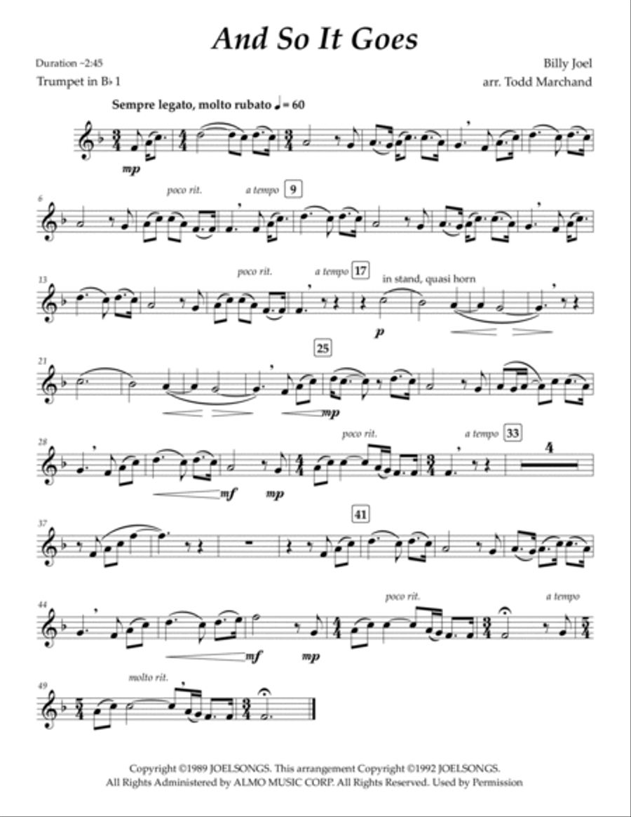 And So It Goes Brass Quintet scores gallery preview page 5