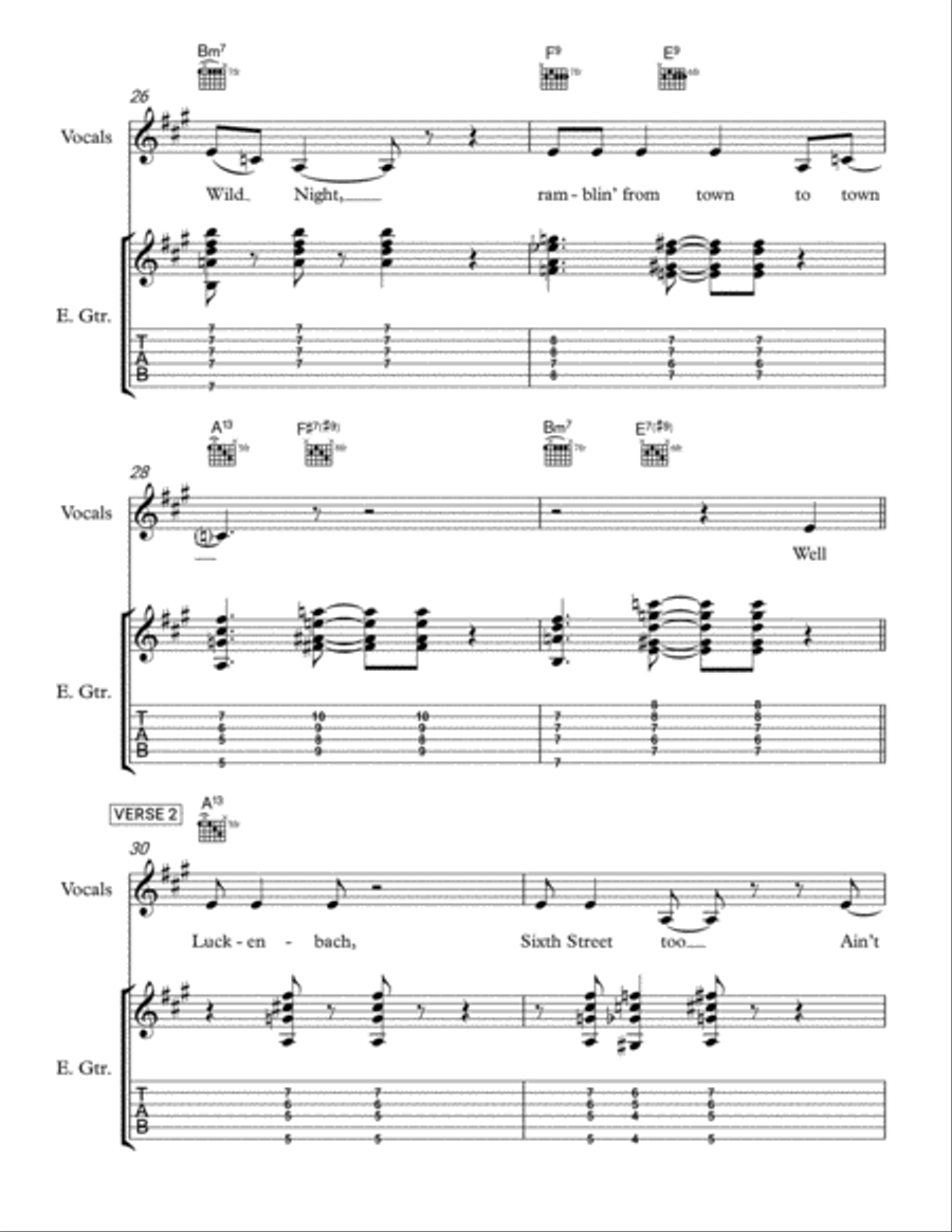 Wild Night In Texas Electric Guitar scores gallery preview page 5