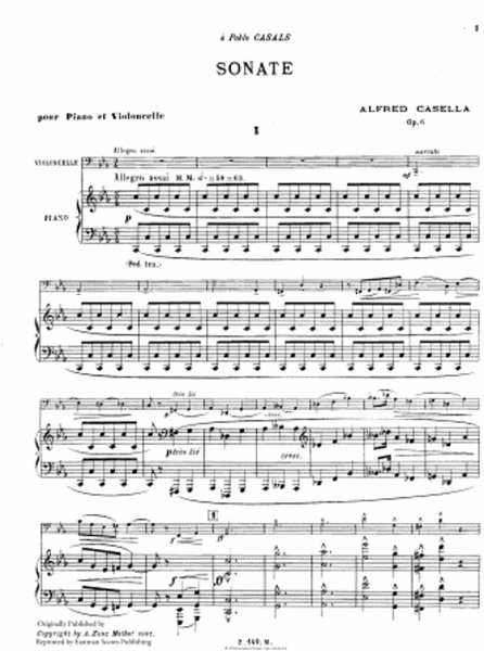 Sonate pour piano et violoncelle. Op. 6 [i.e. 8]