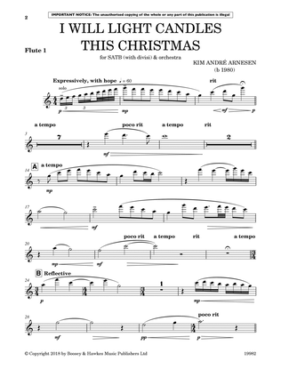 Book cover for I Will Light Candles This Christmas (Full Orchestration) - Flute 1