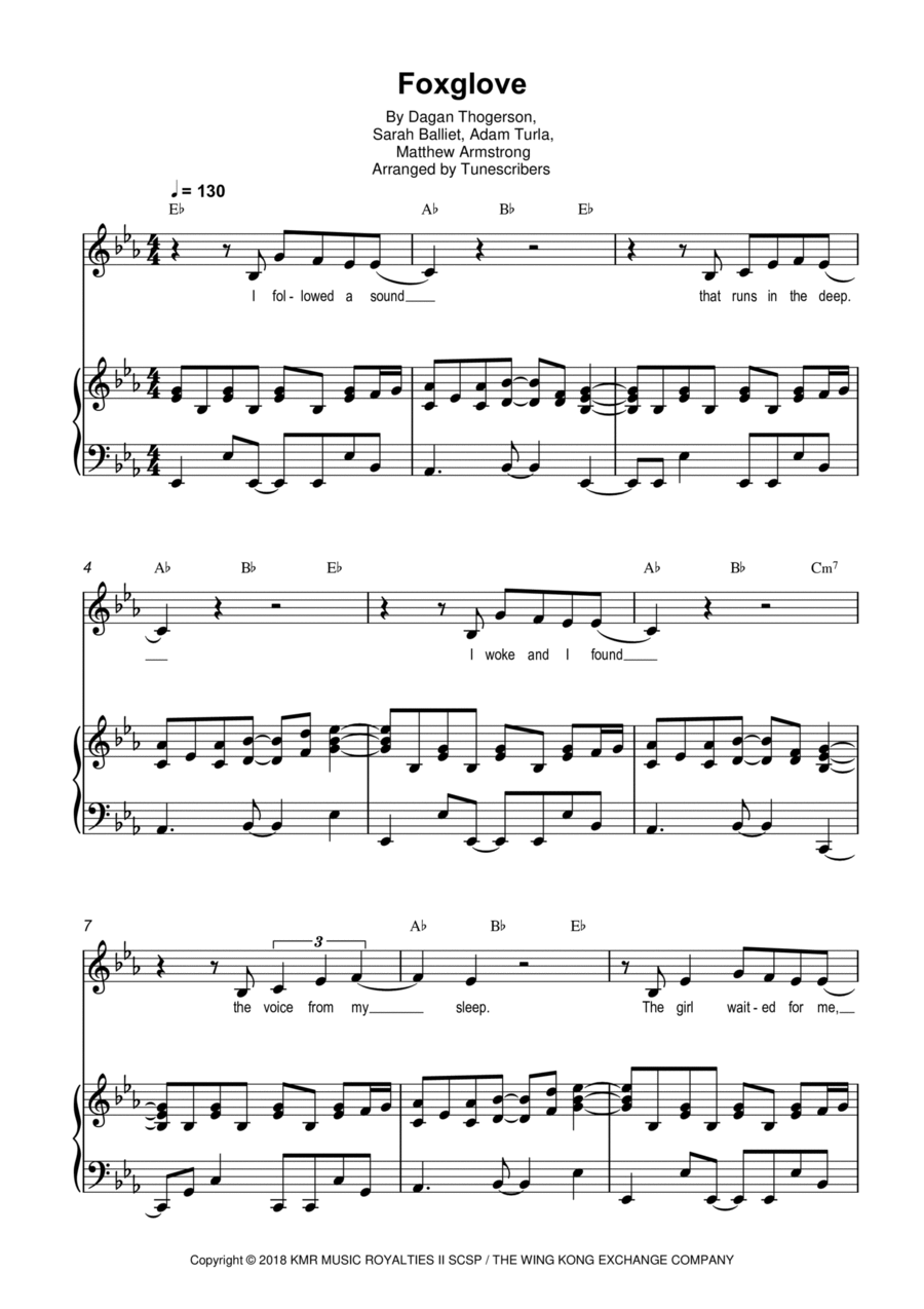 Foxglove Voice scores gallery preview page 1