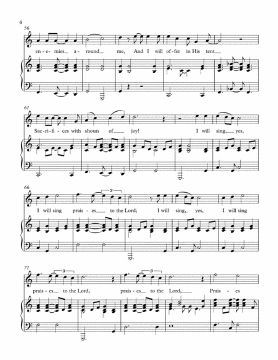 One Thing I Have Asked (Psalm 27:4-6) Medium Voice scores gallery preview page 5