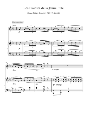 Les Plaintes Flute piano duet de Schubert