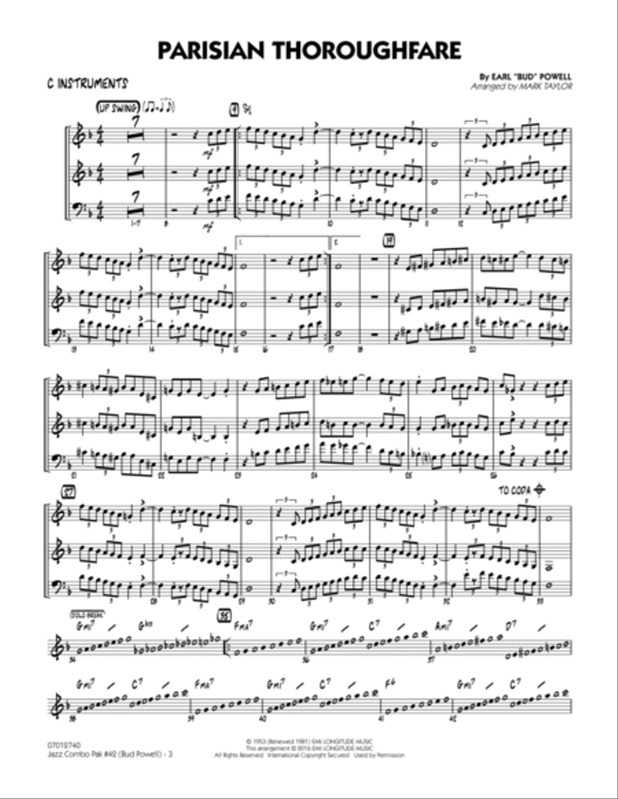 Jazz Combo Pak #42 (Bud Powell) - C Instruments Jazz Ensemble scores gallery preview page 3
