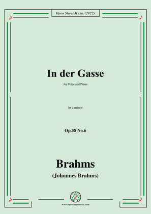 Book cover for Brahms-In der Gasse,Op.58 No.6 in c minor