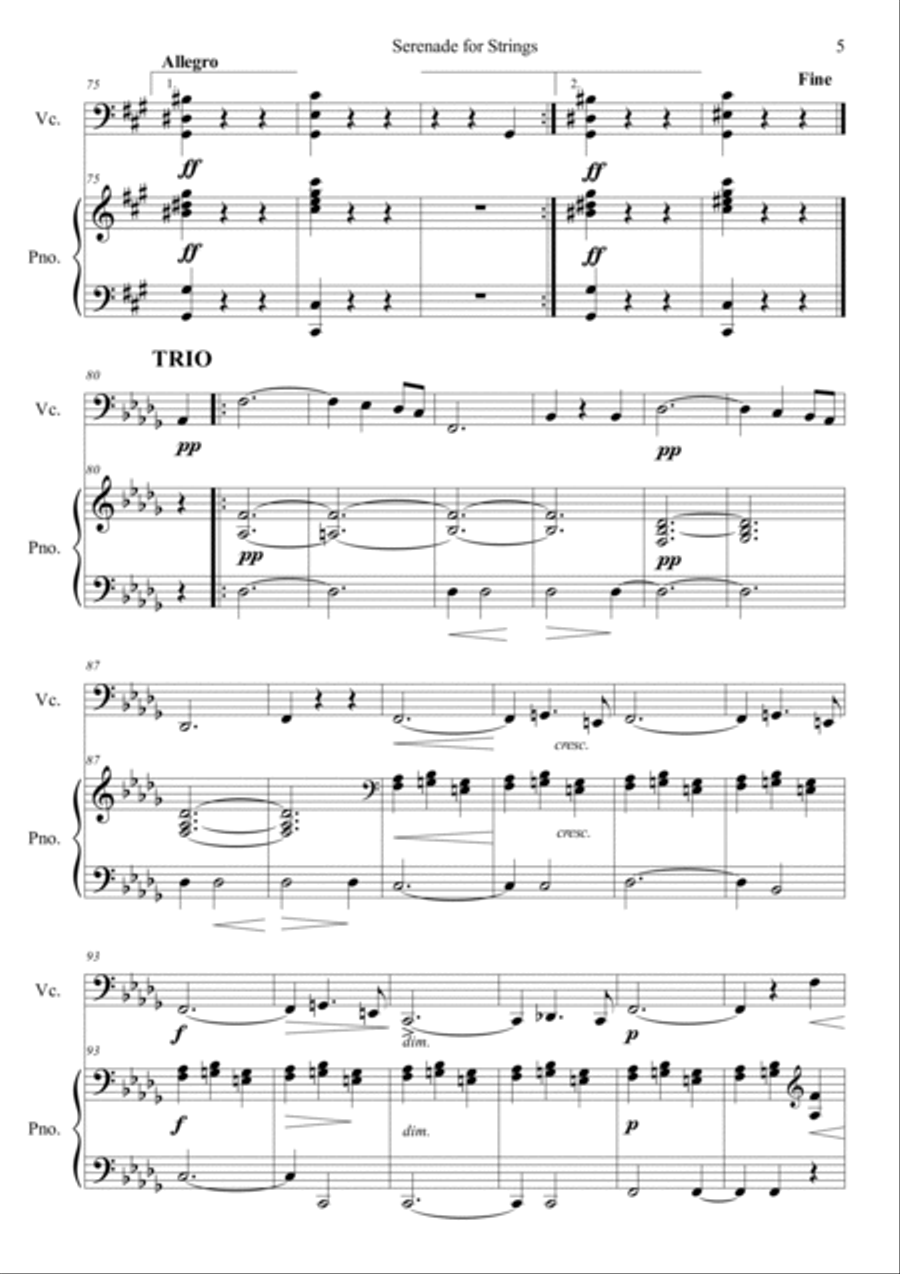 Serenade for Strings in E Major Op.22, II String Orchestra scores gallery preview page 5