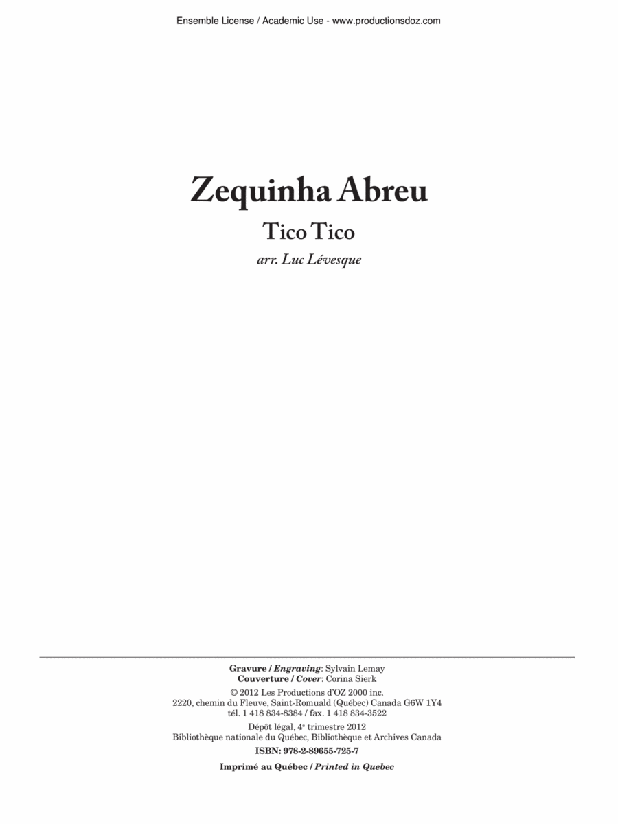 Tico Tico Guitar Ensemble scores gallery preview page 1