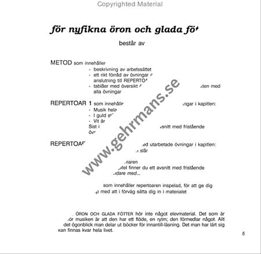 For nyfikna oron och glada fotter - metodbok Collection / Songbook scores gallery preview page 2