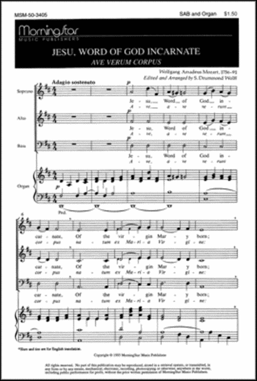 Jesu, Word of God Incarnate 3-Part scores gallery preview page 1