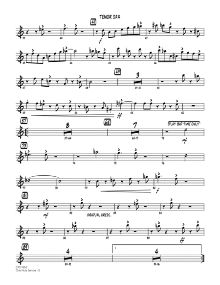 One Note Samba - Tenor Sax