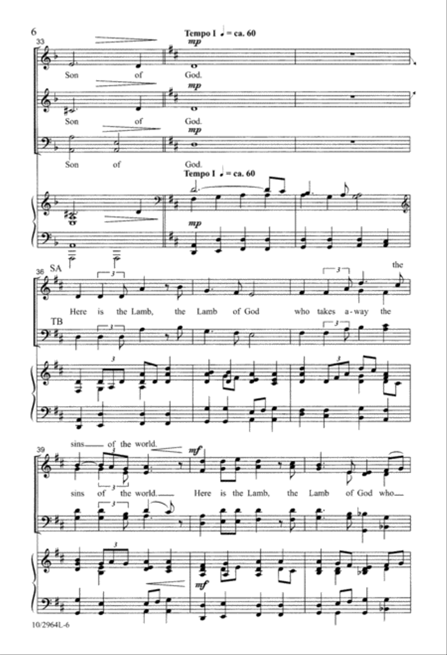 Here is the Lamb of God 4-Part scores gallery preview page 6