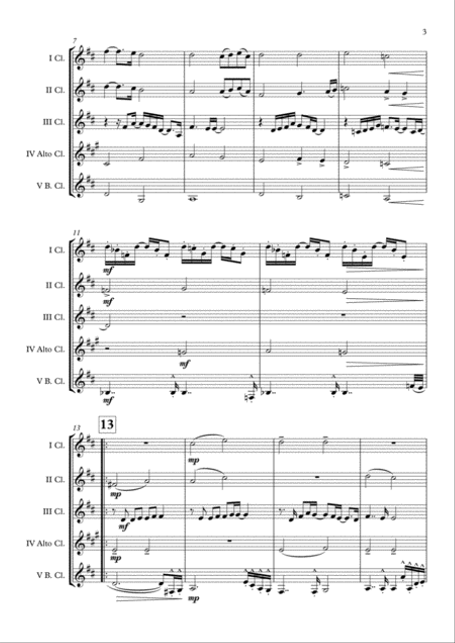 Glory Of Love Theme from KARATE KID PART II Clarinet Choir scores gallery preview page 4