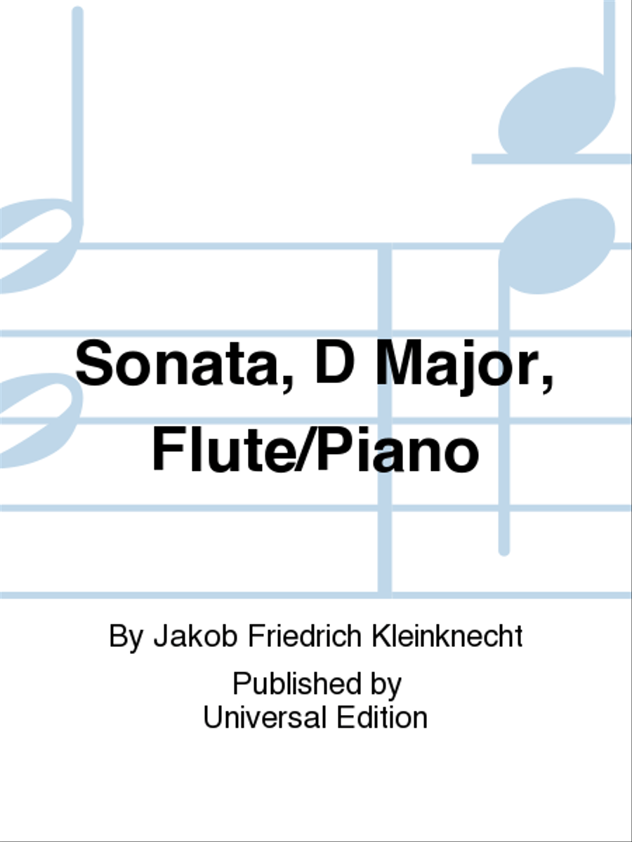 Sonata, D Major, Flute/Piano Flute scores gallery preview page 1