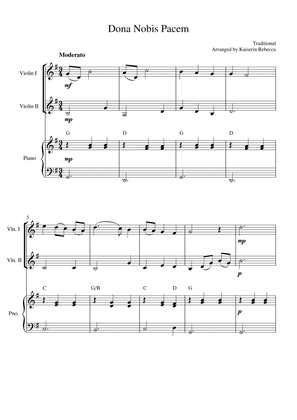 Dona Nobis Pacem (Grant us peace) (for violin duet and piano accompaniment)