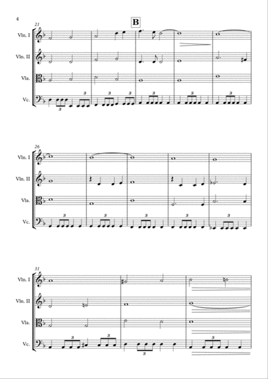 Gladiator Main Theme String Quartet scores gallery preview page 5