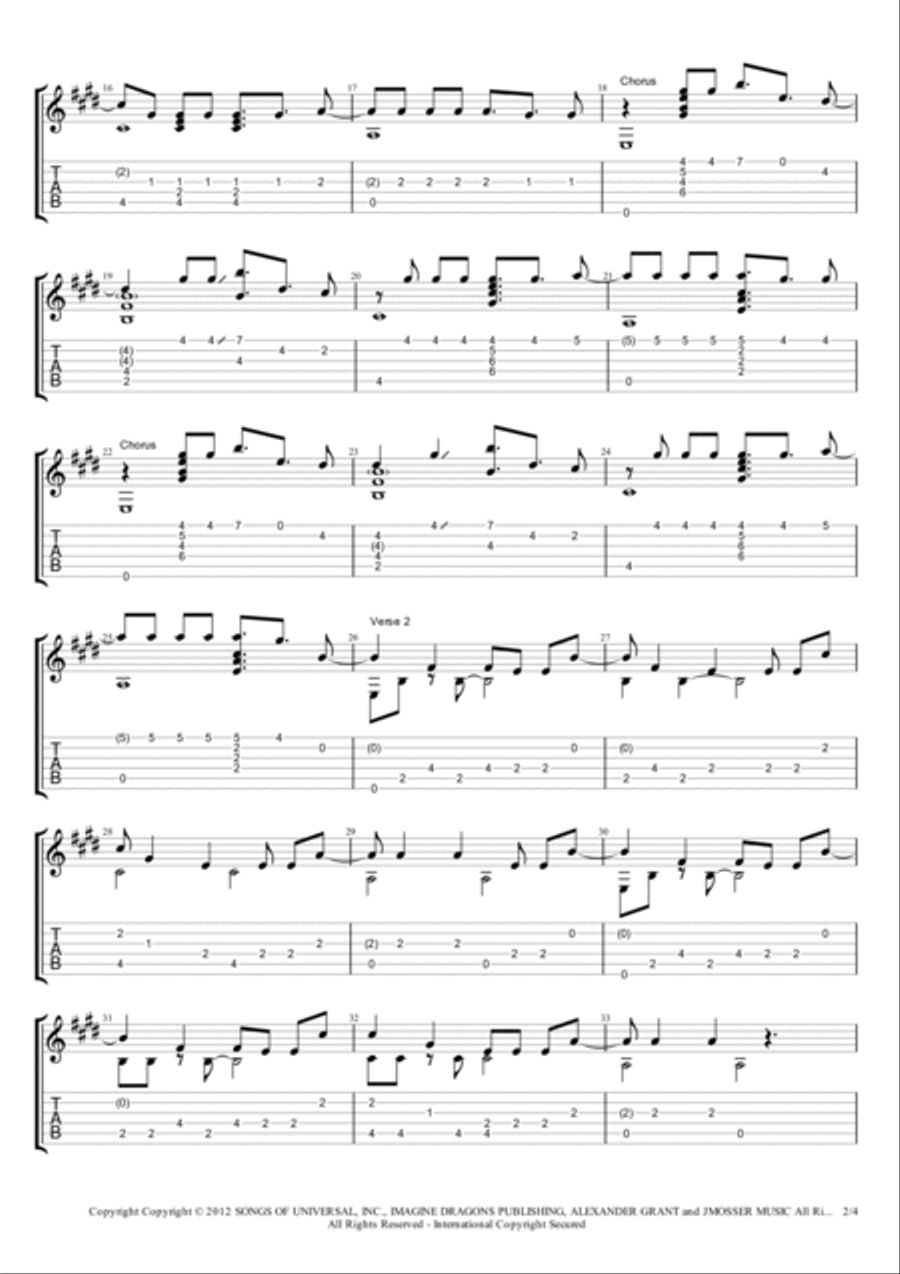 Demons Electric Guitar scores gallery preview page 2