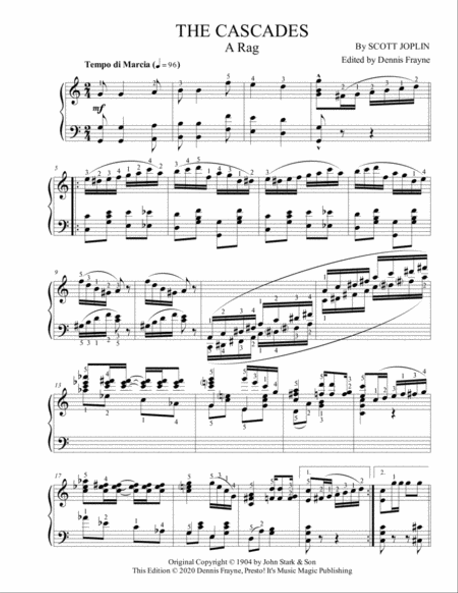 The Cascades Piano Solo scores gallery preview page 1
