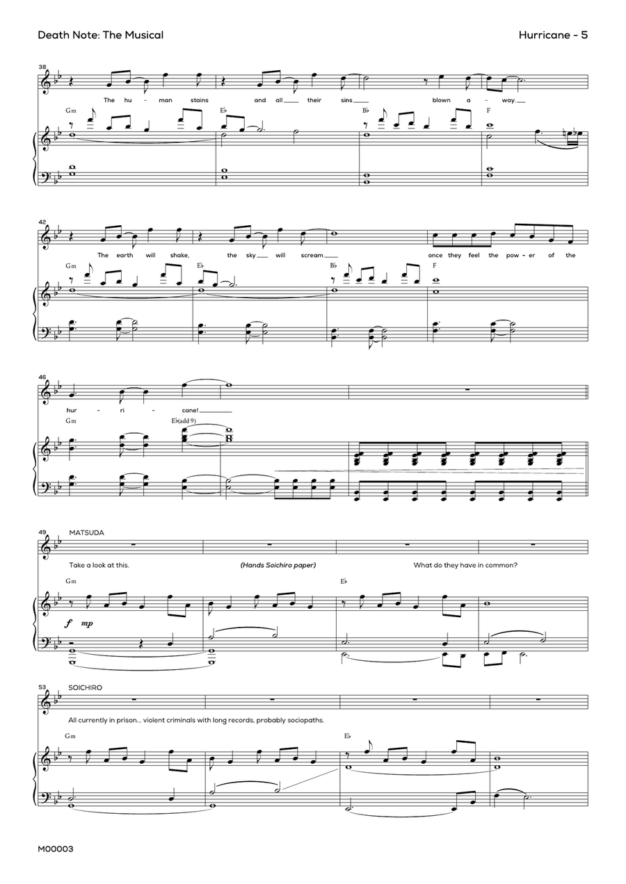 Hurricane Piano, Vocal scores gallery preview page 5