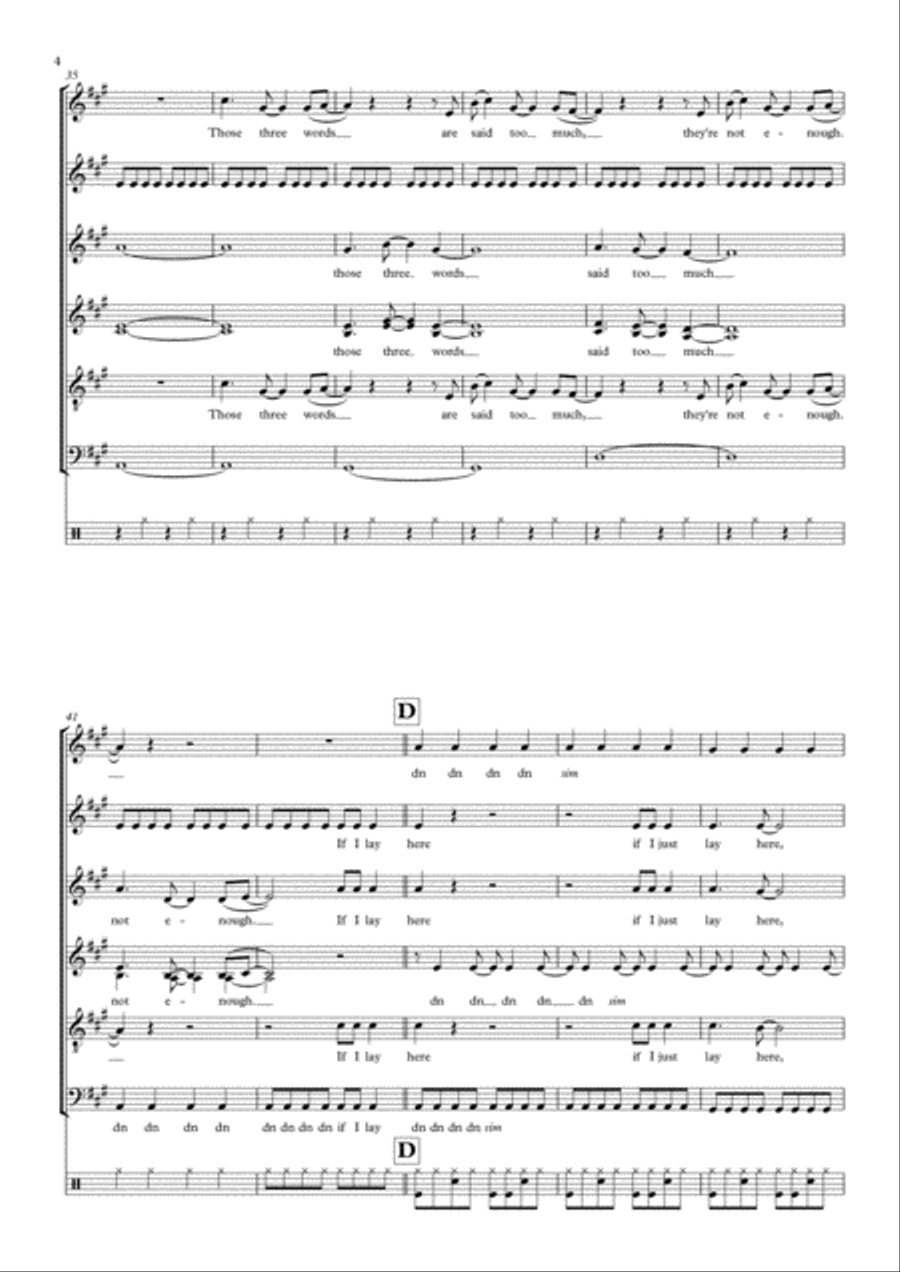 Chasing Cars 4-Part scores gallery preview page 4