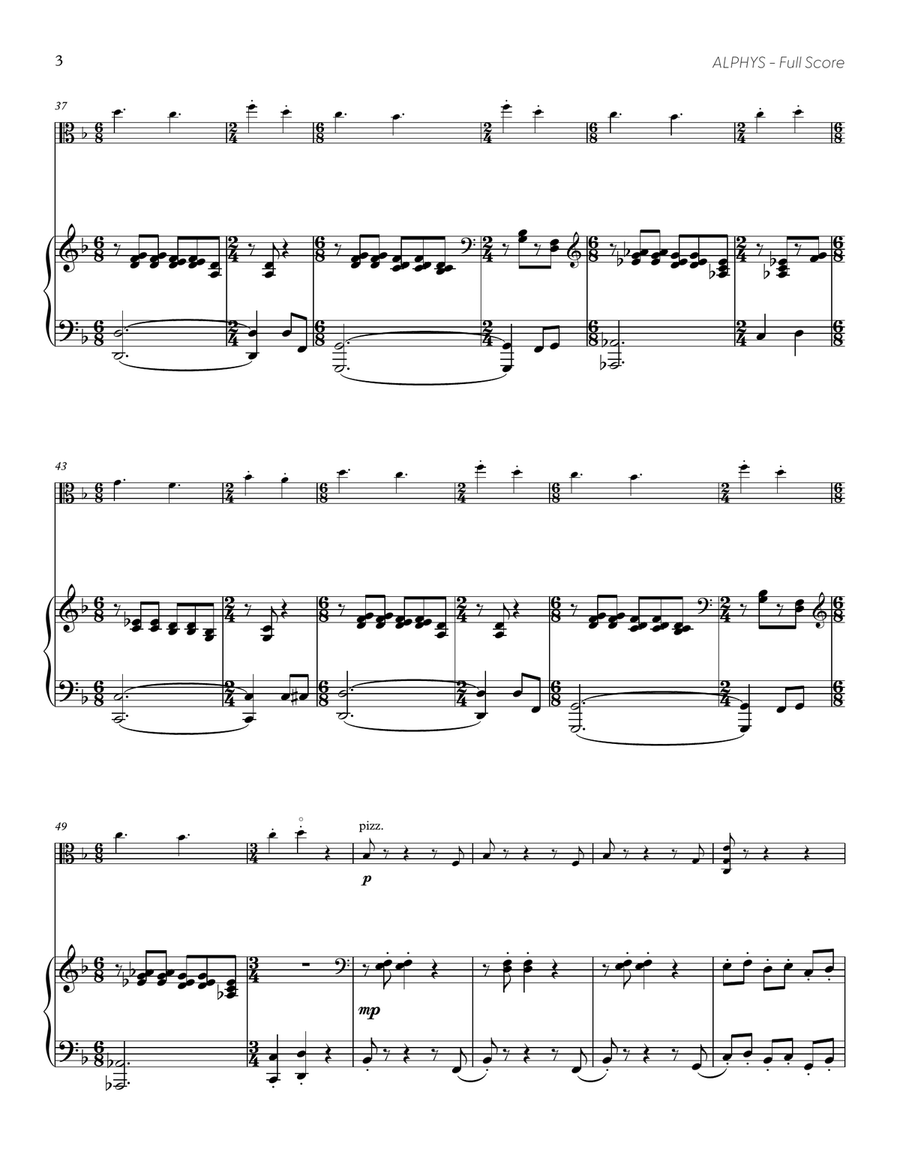 Alphys (from UNDERTALE) (for Solo Viola with Piano Accompaniment) Piano Accompaniment scores gallery preview page 4