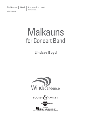 Book cover for Malkauns - Conductor Score (Full Score)