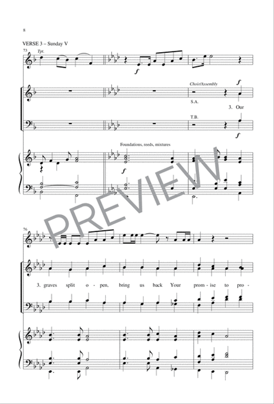 From Ashes to the Living Font 4-Part scores gallery preview page 9