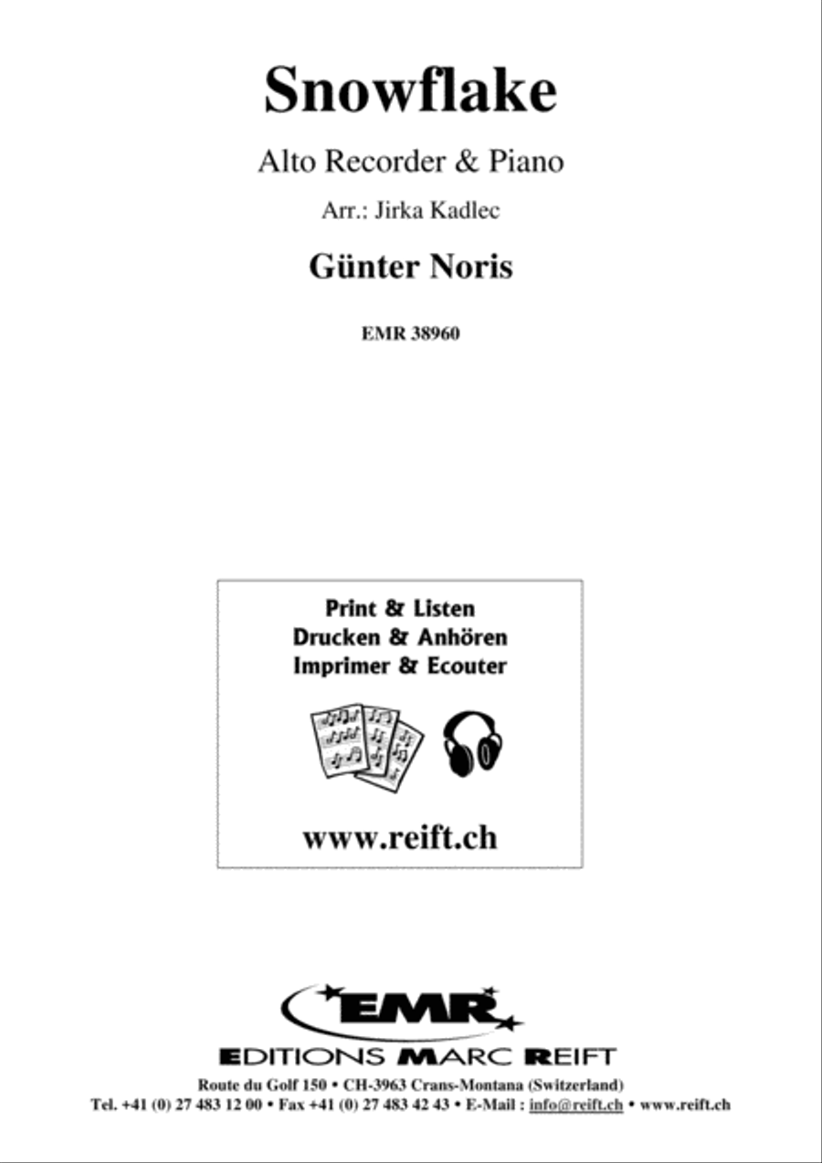 Snowflake Alto Recorder scores gallery preview page 1