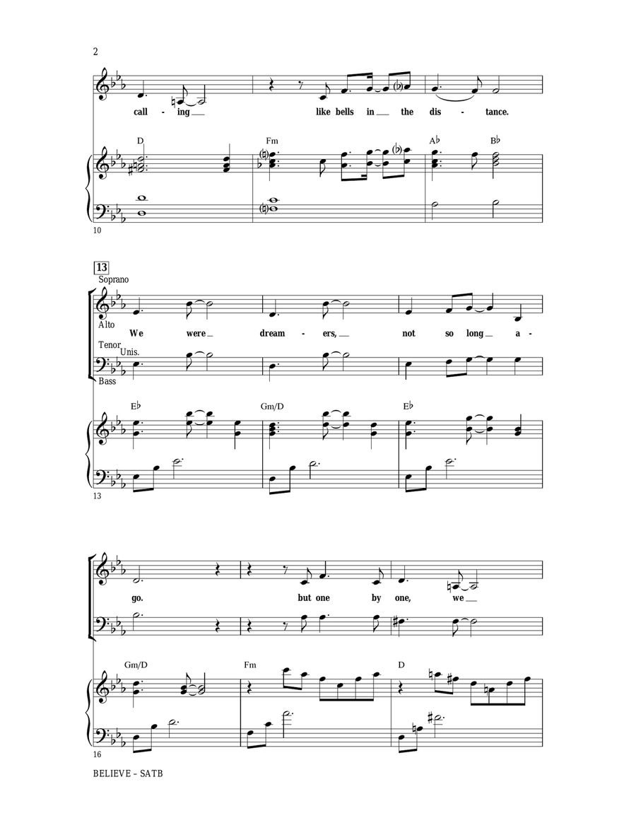 Believe (from The Polar Express) (arr. Mac Huff) 4-Part scores gallery preview page 2