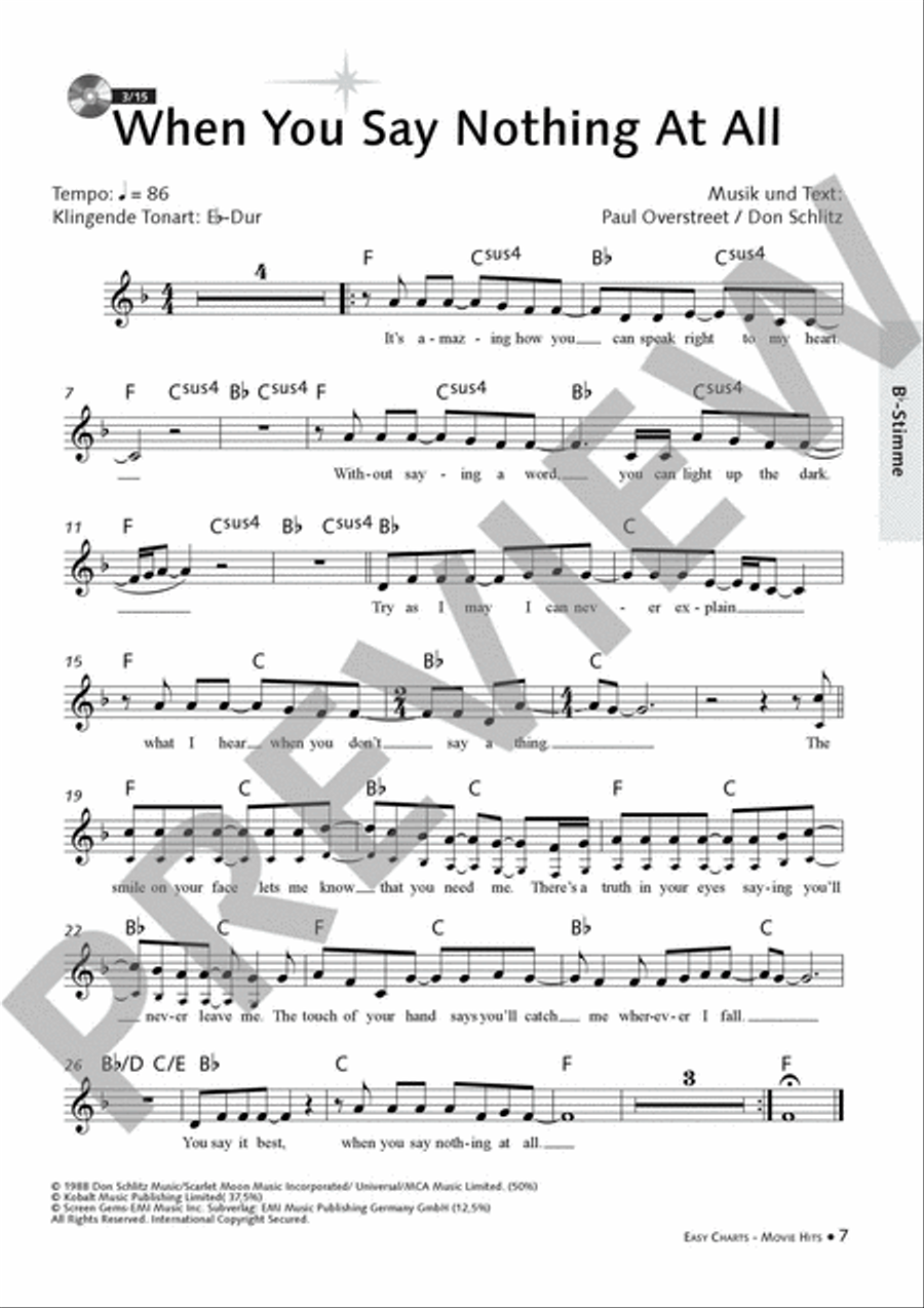 Easy Charts Play-Along Special Edition: Movie Hits! CD scores gallery preview page 2