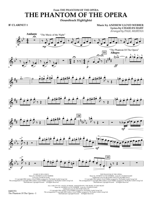 The Phantom Of The Opera (Soundtrack Highlights) (arr. Paul Murtha) - Bb Clarinet 1