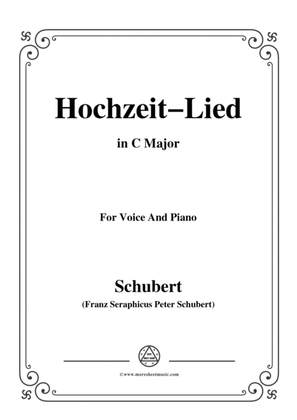 Book cover for Schubert-Hochzeit-Lied,in C Major,for Voice&Piano