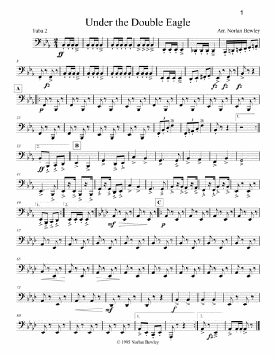 Octubafest Tuba 2 Bass Clef Part Book - Tuba/Euphonium Quartet Euphonium Quartet scores gallery preview page 3