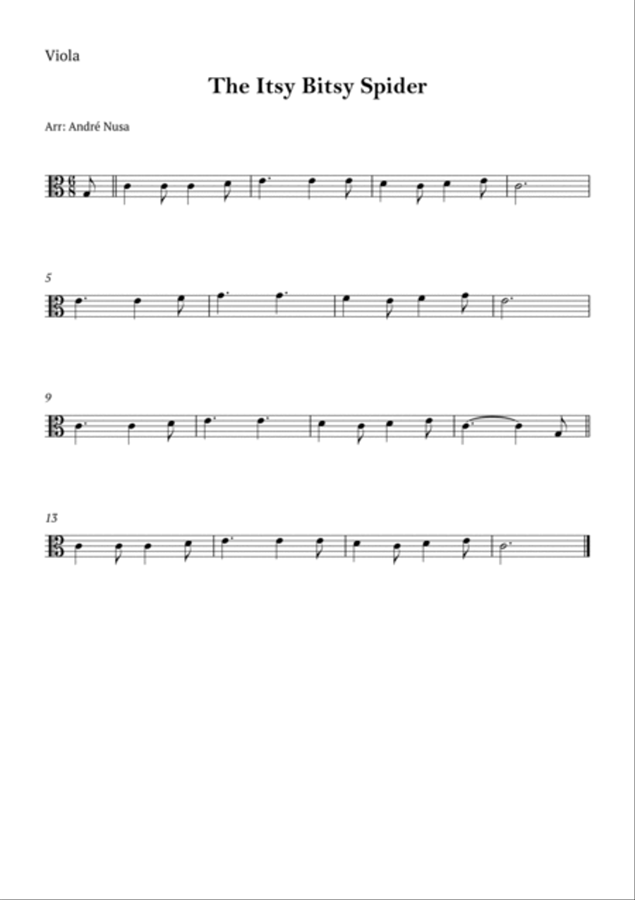 The Itsy Bitsy Spider B-Flat Clarinet scores gallery preview page 2