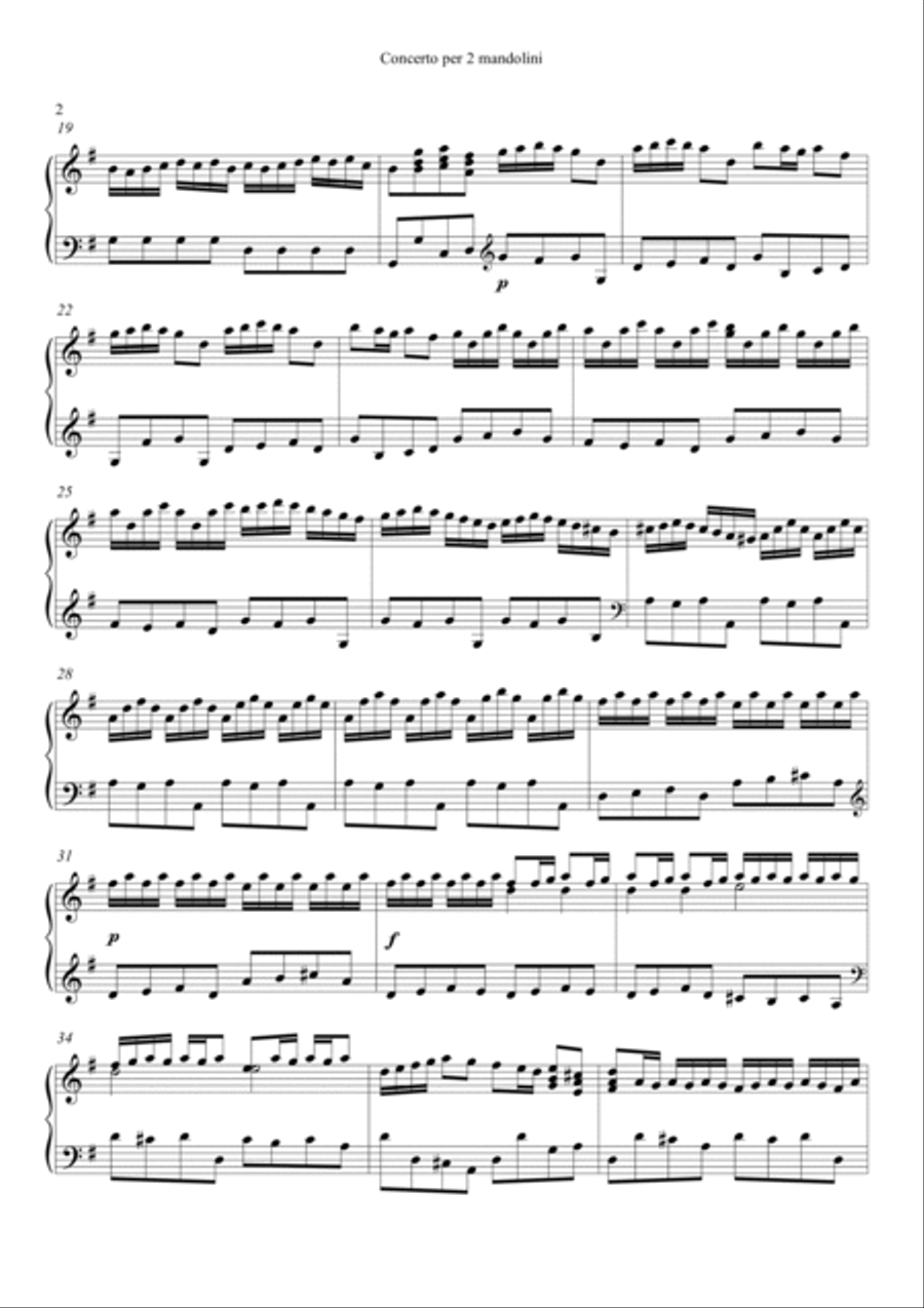 Concerto per 2 mandolini. Piano Solo scores gallery preview page 2