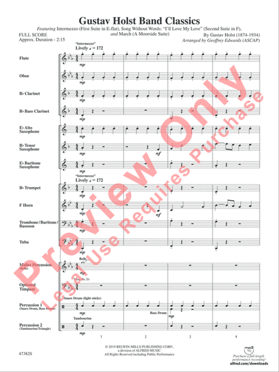 Gustav Holst Band Classics Concert Band scores gallery preview page 3