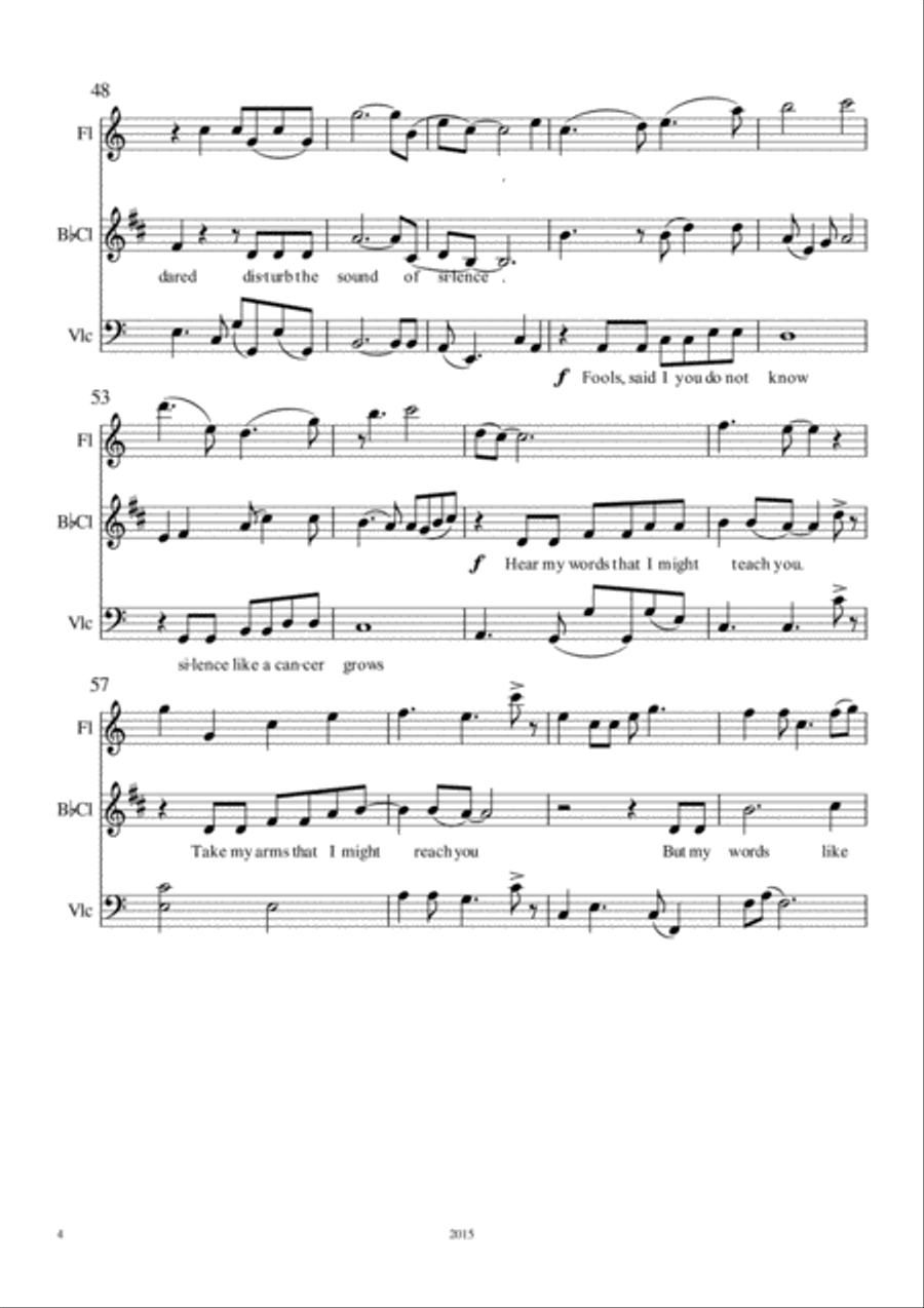 The Sound Of Silence Small Ensemble scores gallery preview page 4