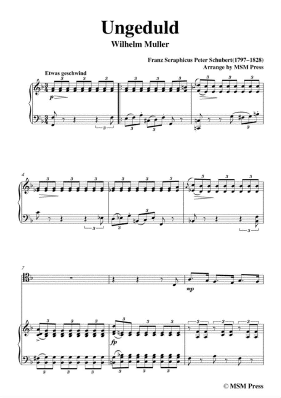 Schubert-Ungeduld,for Cello and Piano Piano scores gallery preview page 3