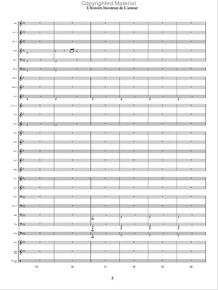 L'Histoire Inconnue De L'amour Concert Band scores gallery preview page 4