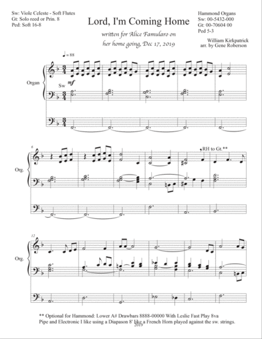 Lord I'm Coming Home Organ Prelude Solo Organ Solo scores gallery preview page 2