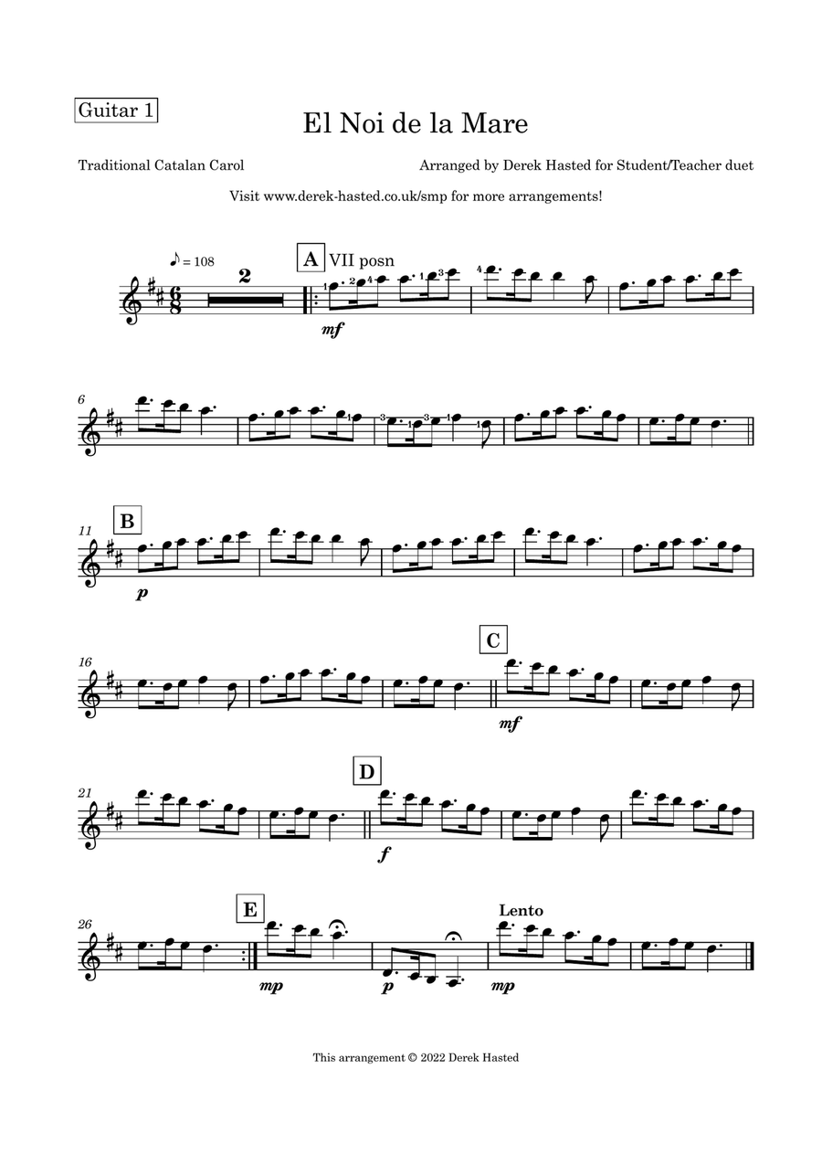 El Noi de la Mare - Guitar duet Acoustic Guitar scores gallery preview page 6
